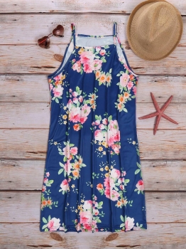 

Spaghetti Strap Sleeveless Floral Shift Dress, Multicolor