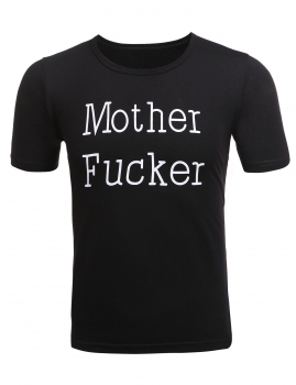 

Mother Letter Printed O-Neck Short Sleeve T-Shirt, Multicolor