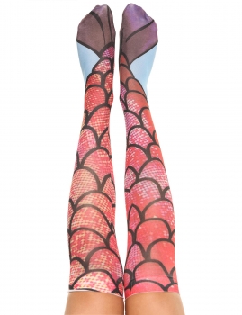 

Fancy Mermaid Tail Pattern Stocking Elastic High Knee Casual Socks