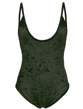 

Green Women Sexy Strap V-Neck One Piece Slim Swimsuit, Multicolor