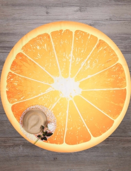 

Oranges Printed Round Mandala Beach Blanket, Orange