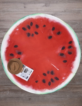 

Watermelon Printed Round Mandala Beach Blanket, Red