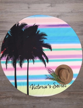

Vocation Style Printed Round Mandala Beach Blanket, Mono style