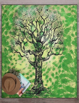

Tree Printed Rectangle Mandala Beach Blanket, Green
