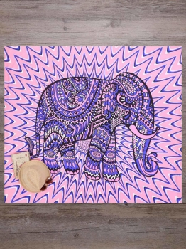 

Elephant Print Rectangle Mandala Beach Blanket, Rose red