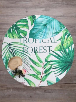 

Leaf Print Round Mandala Beach Blanket, Green