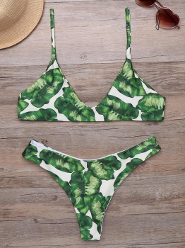 

Spaghetti Strap Printed Bikini Set Swimwear, Multicolor