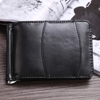

Men Soft Rectangle Synthetic Leather Solid Bifold Wallets, Black
