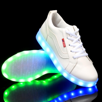 

LED Light Up Synthetic Leather Solid Sneaker with USB Charger, Multicolor