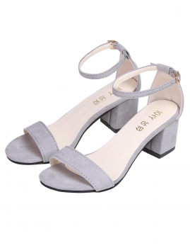 

Gray Faux Suede Ankle Strap High Heel Sandals, Multicolor