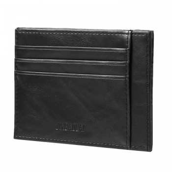 

Black Men Ultra Thin Slim Leather Multi Card Case Wallet, Multicolor