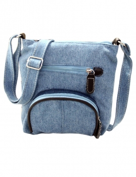 

Light blue Canvas Front Pocket Crossbody Bags