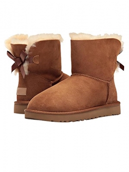 

Brown Suede Back Mini Bailey Bow Ankle Length Snow Boots, Multicolor