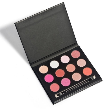 

12 Colors Shimmer Matte Eye Shadow Palette with Double-ended Brush, Multicolor