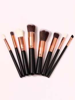 

Black 8PCS Cosmetic Foundation Eyeshadow Eyeliner Lip Brushes Set, Multicolor
