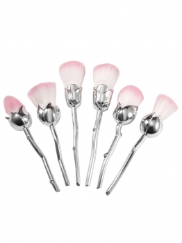 

Silver 6 Pcs Flower Shaped Powder Contouring Makeup Brush Sets, Multicolor