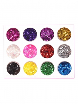 

12 Pcs Hexagon Utra-Thin Shiny Glitter Manicure Nail Sequins