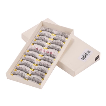 

10 Pair Handmade Cross False Eyelashes Natural Long Black Eye Lashes Makeup