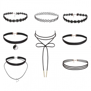 

Vintage 8 Different Style Lace Flower Shape Choker Necklace