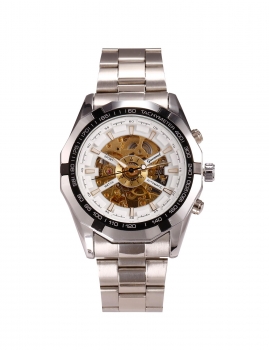 

Top Alloy Men Business Casual Hollow Out Analog Mechanical Watch Wrist, Multicolor