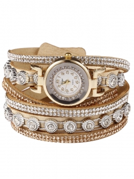 

Fashion Decor Round Rhinestone Bracelet Watch, Multicolor