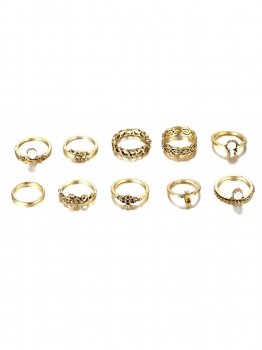 

Bohemian Style Beach League Charm Rings Set, Multicolor