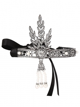

Women Vintage Style Leaf Rhinestone Wedding Party Crown Headband Headpiece, Multicolor