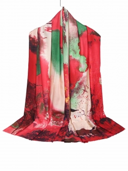 

Red Women Lady Fashion Soft Printing Wrap Shawl Long Scarf, Multicolor