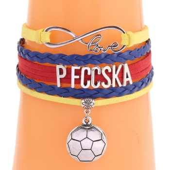 

Unisex Alloy Letter Bracelet Braided Football Charm Bangle Bracelets Fans Gift