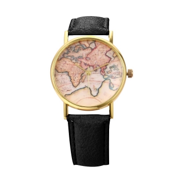 

Women Students Map Large Dial Casual Watch Wristwatch Analog Quartz Wrist, Multicolor