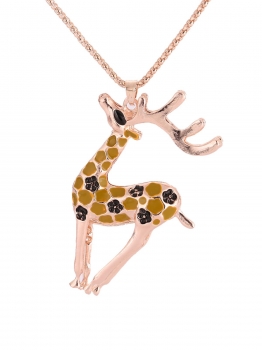 

Women Fashion Christmas Reindeer Pendent Necklace Sweater Long Chain