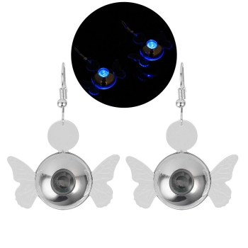 

Blue New Women Fashion Party Bar Trendy LED Glitter Stud Earrings Gift, Multicolor