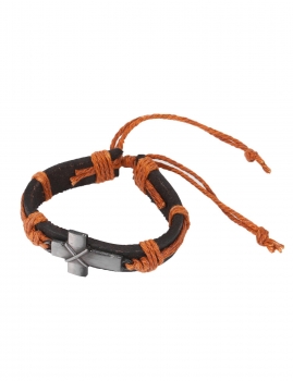 

Unisex Adjustable Rope Synthetic Leather Metal Cross Bangles Bracelets Jewelry