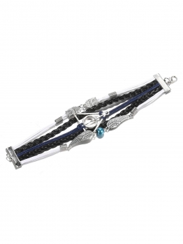 

New Women Fashion Owl Wings Triangle Bangle Bracelet Woven Wristband