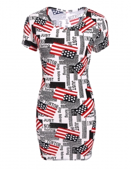 

Independence Day American Flag Print Tee Dress, Multicolor