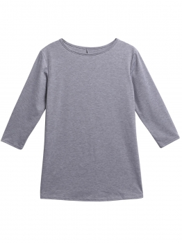 

Grey Crew Neck 3"4 Sleeve Solid Casual Loose Tops, Multicolor