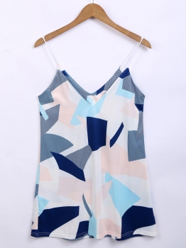 

Spaghetti Strap Color Block Slip Mini Dress, Multicolor