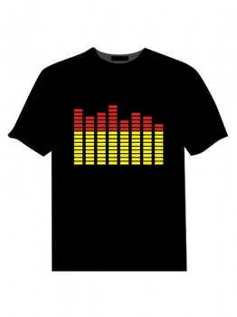 

Men Fashion Sound Activated Light Up LED Short Sleeve T-Shirt, Multicolor
