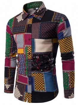 

Men Slim Fit Long Sleeve Printing Button Down Casual Shirts, Multicolor