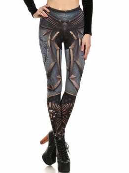 

Women Casual Armor Printing Stretchy Skinny Full Length Leggings, Multicolor