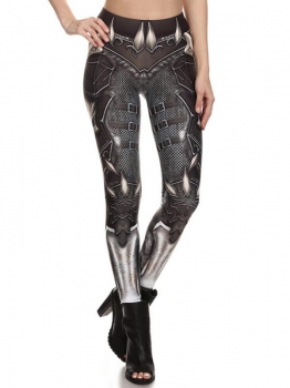 

Women Casual Armor Printing Stretchy Skinny Full Length Leggings, Multicolor