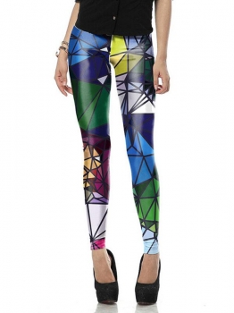 

Women Casual Geometric Printing Stretchy Skinny Full Length Leggings, Multicolor