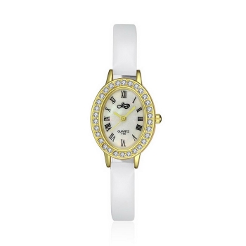 

Fashion Rhinestone Casual Oval Quartz Watch Wristwatch, White