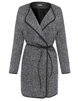 

Dark gray Miageek (TM) Long Sleeves Lapel Waist Overcoat Coats & Jackets, Multicolor