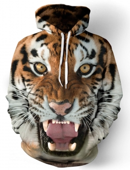

Brown Miageek 3D Printed Long Sleeve Casual Hoodies, Multicolor