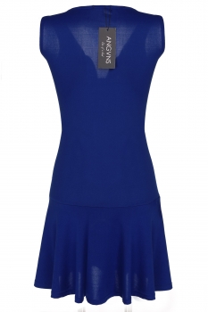 

Blue ACEVOG Fashion Women Sleeveless Sexy V-Neck Slim Pleated Mini Going Out Dresses, Multicolor