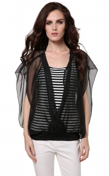 

FINEJO Black Women Ladies Chiffon Loose Shirt Dresses Tank Casual Tops, Multicolor