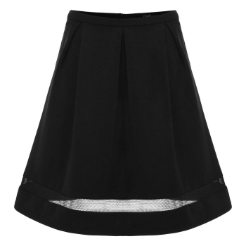 

Black Finejo Women Basic Solid Flared Mini A line Skirts, Multicolor