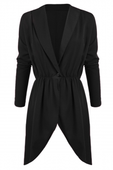 

Black Zeagoo Stylish Women's Fitted Dip Hem Peplum Style Blazer Coats & Jackets, Multicolor
