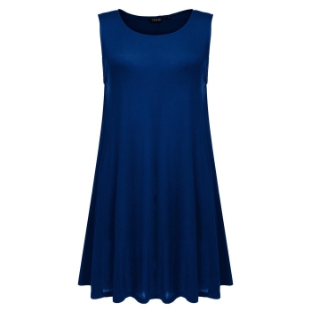 

Dark blue Sleeveless Women Sundress Mini Tank Casual Dress, Multicolor